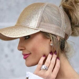 Gold Glitter Cap